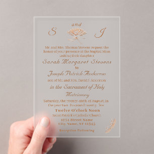Monogrammed Victorian Fan Invitation