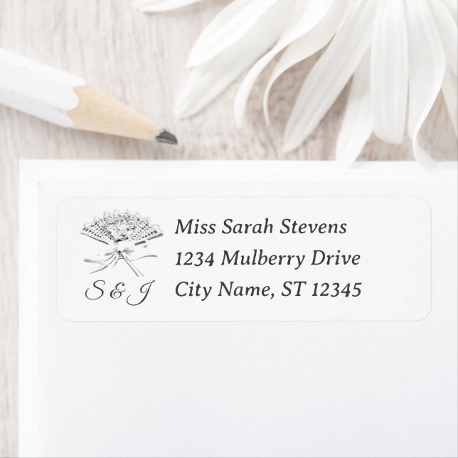 Monogrammed Victorian Fan Label (Insitu)