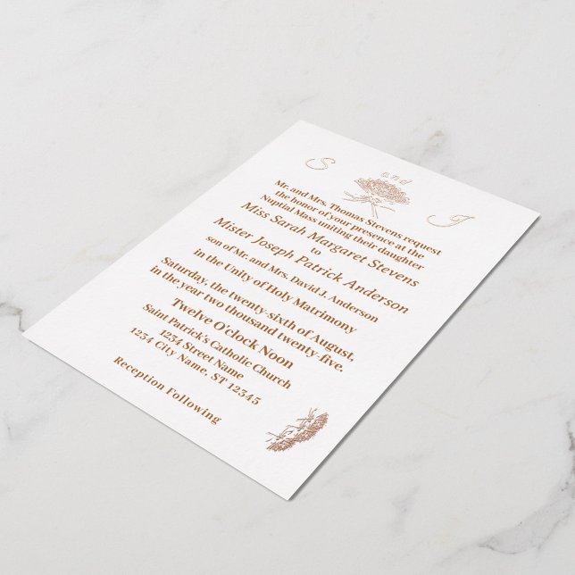 Monogrammed Victorian Wedding Invitation Foil Invitation (Creator Uploaded)