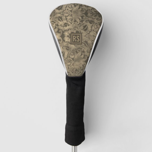 Monogrammed Vintage Brocade Golf Head Cover (Front)
