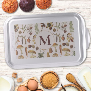 Monogrammed Vintage Pine Forest Treasures Pattern Cake Pan