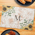 Monogrammed Vintage Rustic Sunflower Decoupage Kitchen Towel<br><div class="desc">Add charm to your kitchen with our Monogrammed Vintage Rustic Sunflower Kitchen Towel! Personalize your cooking space.</div>