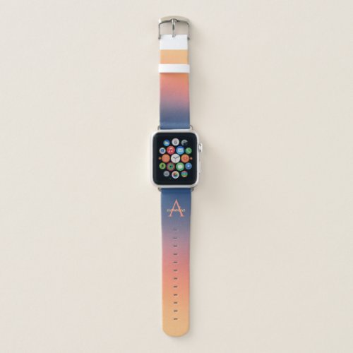 Monogrammed Vintage Sunset Gradient Ombre Apple Watch Band