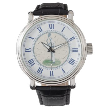 Monogrammed Vintage Tennis Player Watch by TimeEchoArt at Zazzle