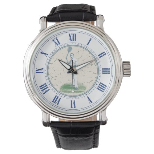 Monogrammed Vintage Tennis Player Watch