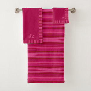 Monogrammed Vivid Fuchsia Bath Towel Set