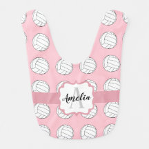 Monogrammed Volley ball baby bib