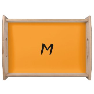 Monogrammed Warm Pumpkin Yellow Thanksgiving Tray