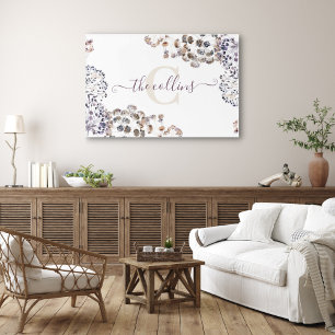 Monogrammed Watercolor Boho Floral Acrylic Art