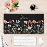 Monogrammed Watercolor Colorful Wildflower Meadow Desk Mat<br><div class="desc">Introducing our Monogrammed Watercolor Colorful Wildflower Meadow Desk Mat. A pretty blooms and nature vibes addition to your office desk decor. Suitable as gift for flower and nature lovers.</div>