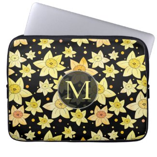Monogrammed Watercolor Daffodil Pattern