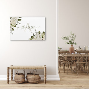 Monogrammed Watercolor Floral Acrylic Art