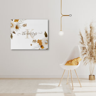 Monogrammed Watercolor Floral Acrylic Art