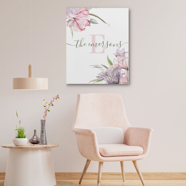Monogrammed Watercolor Floral Acrylic Art (Creator Uploaded)