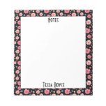Monogrammed Watercolor Floral Cute Girly Feminine Notepad
