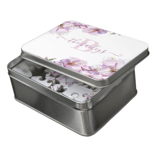 Monogrammed Watercolor Floral Puzzle