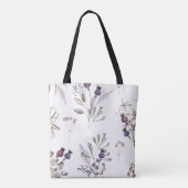 Monogrammed Watercolor Floral Tote Bag (Back)