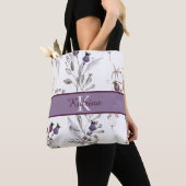Monogrammed Watercolor Floral Tote Bag (Close Up)