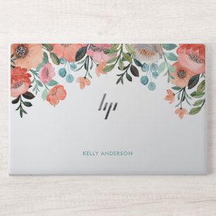 Monogrammed Watercolor Girly Tropical Laptop Cover HP Laptop Skin