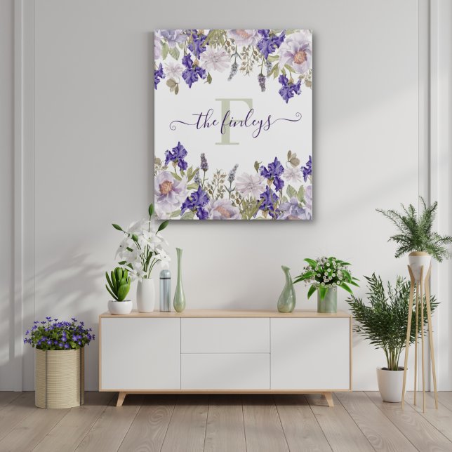 Monogrammed Watercolor Iris Lavender Acrylic Art (Creator Uploaded)