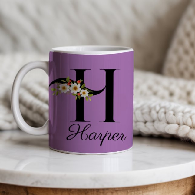 Monogrammed watercolor lavender Mug (Creator Uploaded)