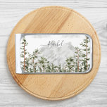 Monogrammed Watercolor Mountain and Forest Silver Finish Money Clip<br><div class="desc">Keep your cash secure in style with this elegant silver money clip. Featuring a rustic watercolor design of mountains and pine trees,  suitable for nature lovers!</div>
