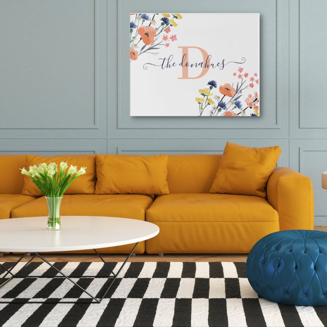 Monogrammed Watercolor Wildflower Acrylic Art (Creator Uploaded)