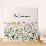 Monogrammed Watercolor Wildflower Garden Ceramic Tile<br><div class="desc">Bring a touch of natural beauty into your space with our Wildflower Garden Ceramic tile Discover a delightful collection of colorful blooms that will bring the charm of nature indoors. You can personalize it by adding your name. Great as gift for nature and flower lovers.</div>