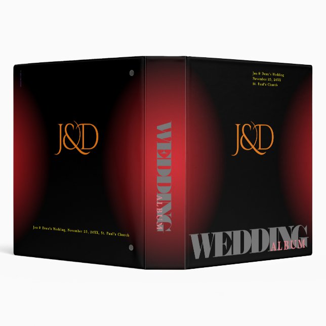 Monogrammed Wedding Album Binder (Background)