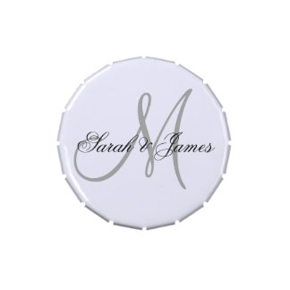 Monogrammed Wedding Favor Candy Tins