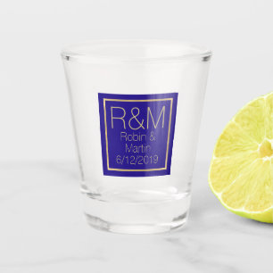 Monogrammed Wedding Favor Shot Glass