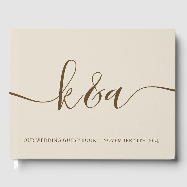 Monogrammed Wedding Guest Book (Front)