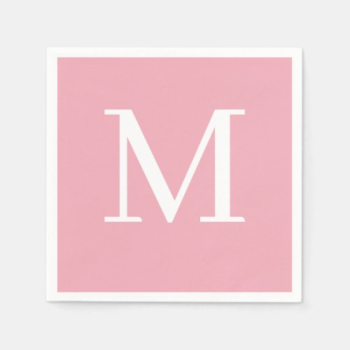 Monogrammed Wedding Napkin Blush Design 
