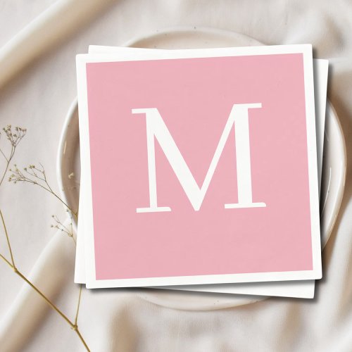 Monogrammed Wedding Napkin Blush Design 