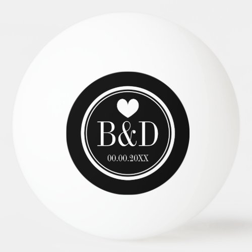 Monogrammed wedding party favor ping pong balls