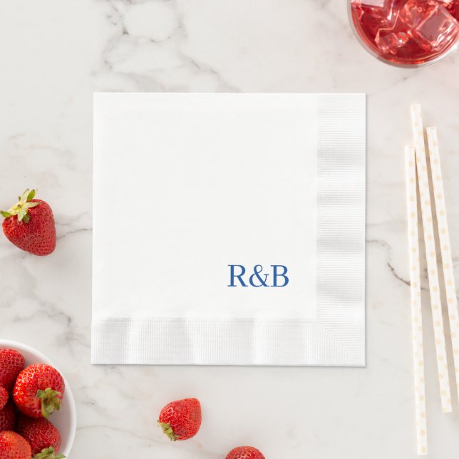 Monogrammed Wedding Reception Cocktail Napkins (Insitu)