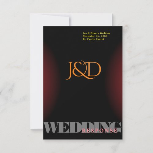 Monogrammed Wedding Response Card