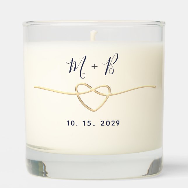Monogrammed Wedding Scented Candle (Front)