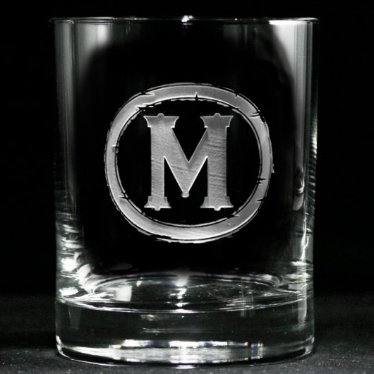 Monogrammed Whiskey Glass (Front)