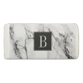 Monogrammed White And Black Marble Stone Eraser (Back)
