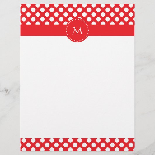 Monogrammed White and Red Polka Dot (Front)