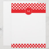 Monogrammed White and Red Polka Dot (Front/Back)