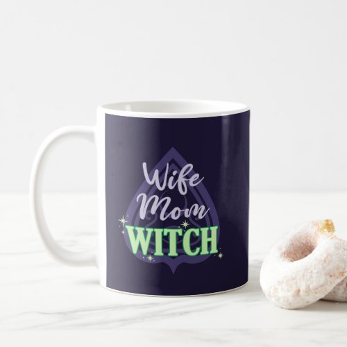 Monogrammed Wife Mom Witch _ Funny Halloween       Coffee Mug