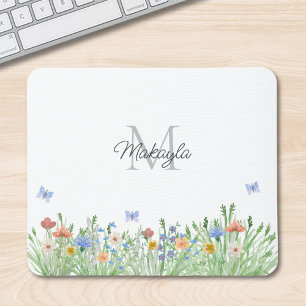 Monogrammed Wildflower Mouse Pad
