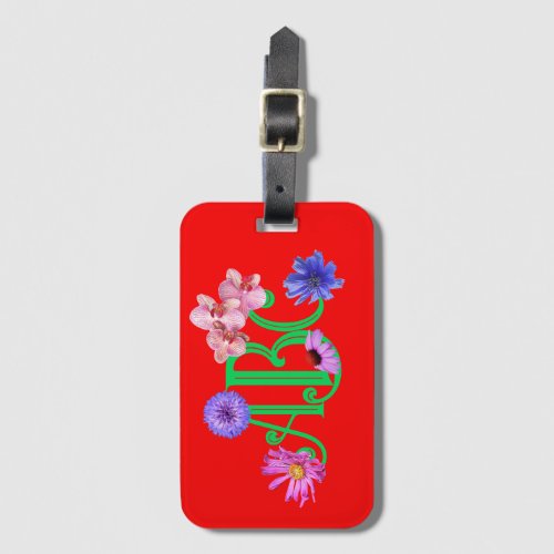 Monogrammed Wildflowers Acrylic Luggage Tag