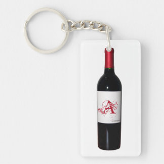 Monogrammed Wine Bottle Acrylic Keychain