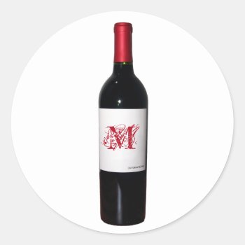 Monogrammed Wine Bottle Stickers by CarriesCamera at Zazzle
