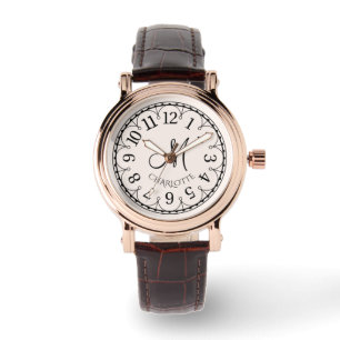 Monogrammed Women's Rose Gold Vintage Watch