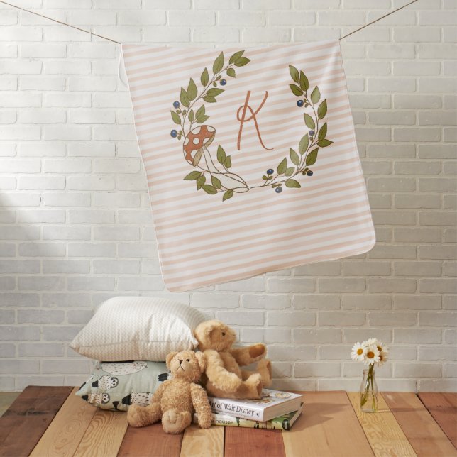 Monogrammed Woodland Baby Blanket (In Situ)