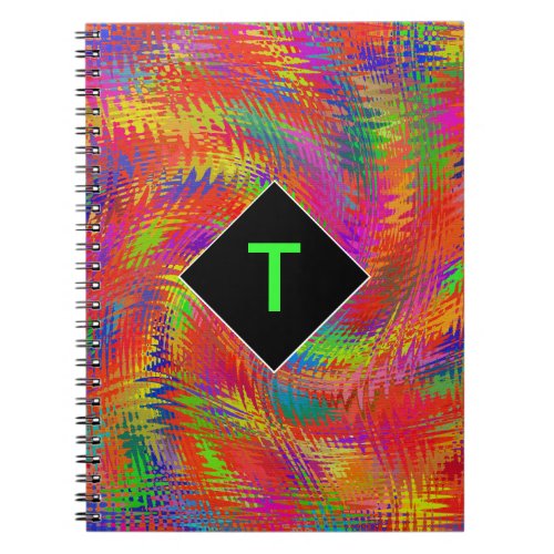 Monogrammed Woven Rainbow Notebook